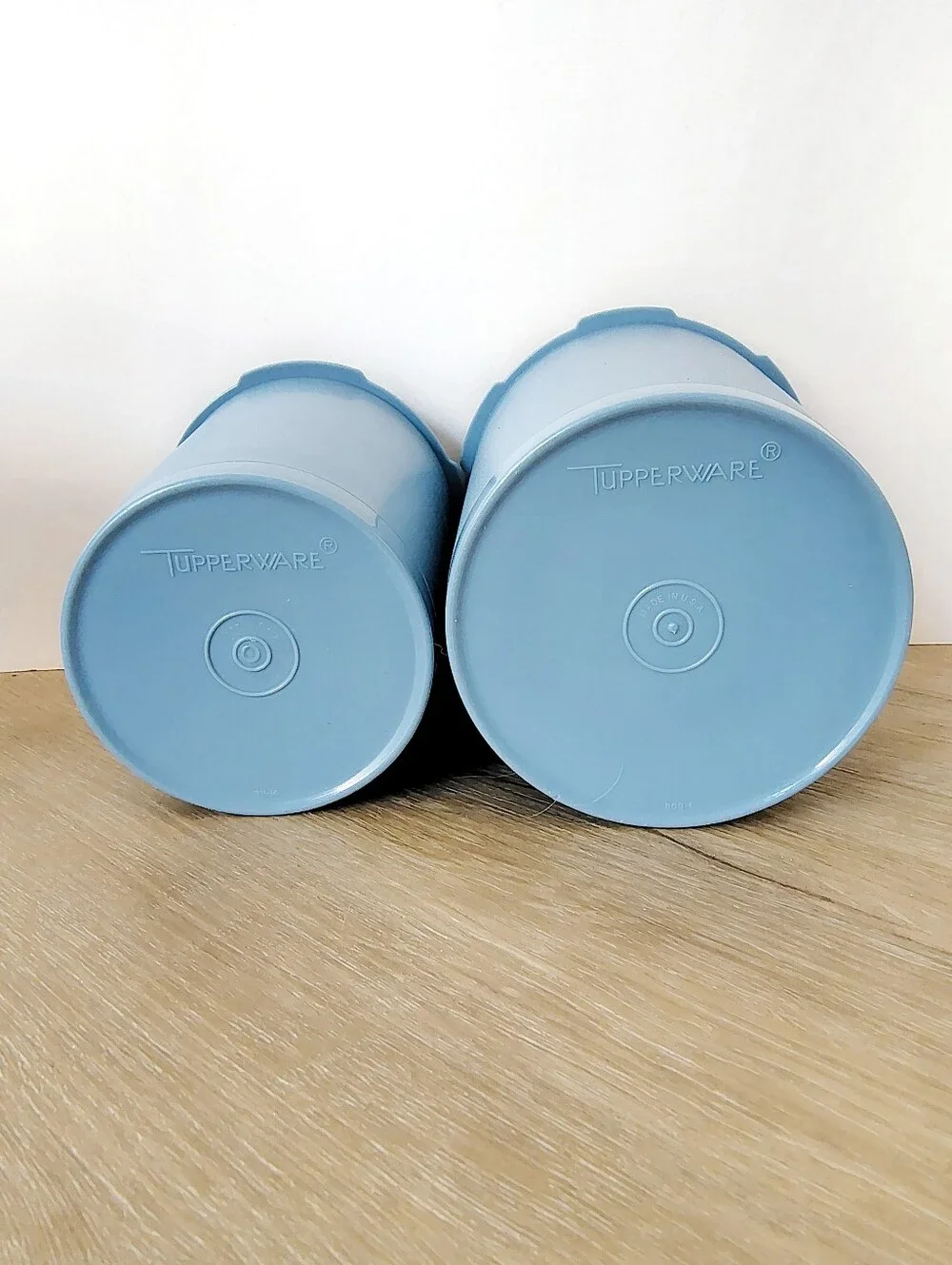 Vintage Tupperware Country Blue Canister Set of Four with Lids